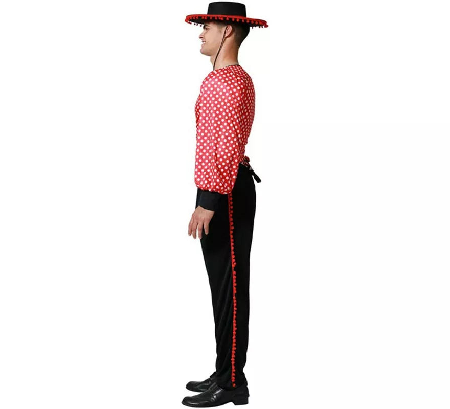 Translation missing: it.Disfraz de Flamenco rojo y negro para hombre