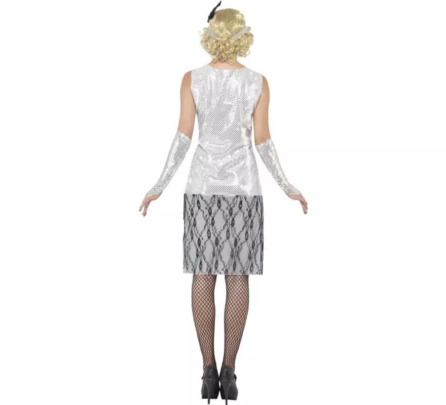 Translation missing: it.Disfraz de Flapper años 20 Plata para mujer
