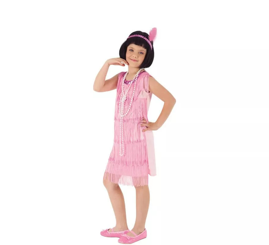 Translation missing: it.Disfraz de Flapper Charlestón Rosa para niña