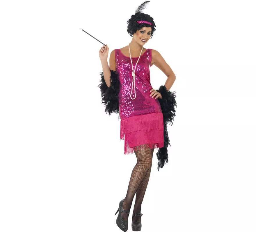 Translation missing: es.Disfraz de Flapper Locos años 20 Rosa para Mujer