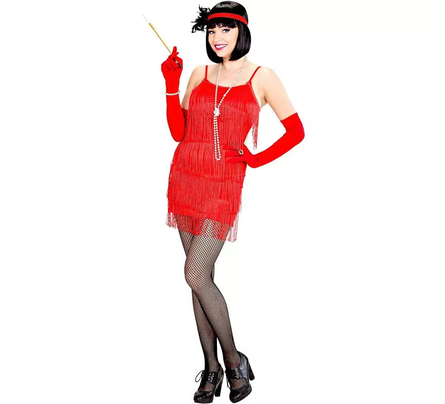 Translation missing: it.Disfraz de Flapper rojo clásico para mujer