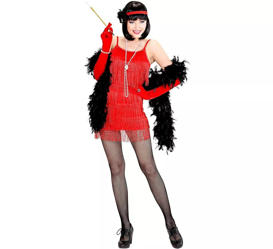 Translation missing: it.Disfraz de Flapper rojo clásico para mujer