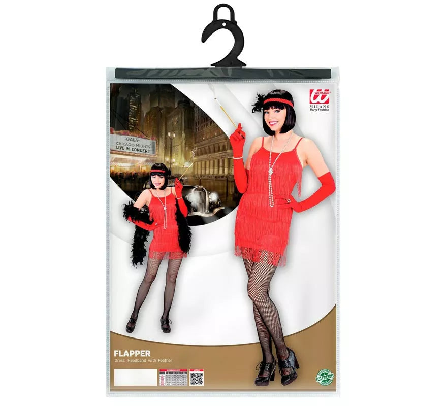Translation missing: it.Disfraz de Flapper rojo clásico para mujer
