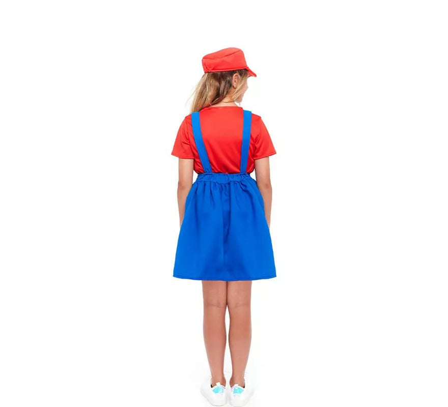 Translation missing: it.Disfraz de Fontanera Roja de Videojuegos para niña