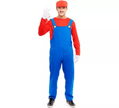 Costume da idraulico rosso per uomo