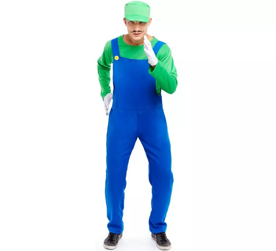 Translation missing: it.Disfraz de Fontanero verde para hombre