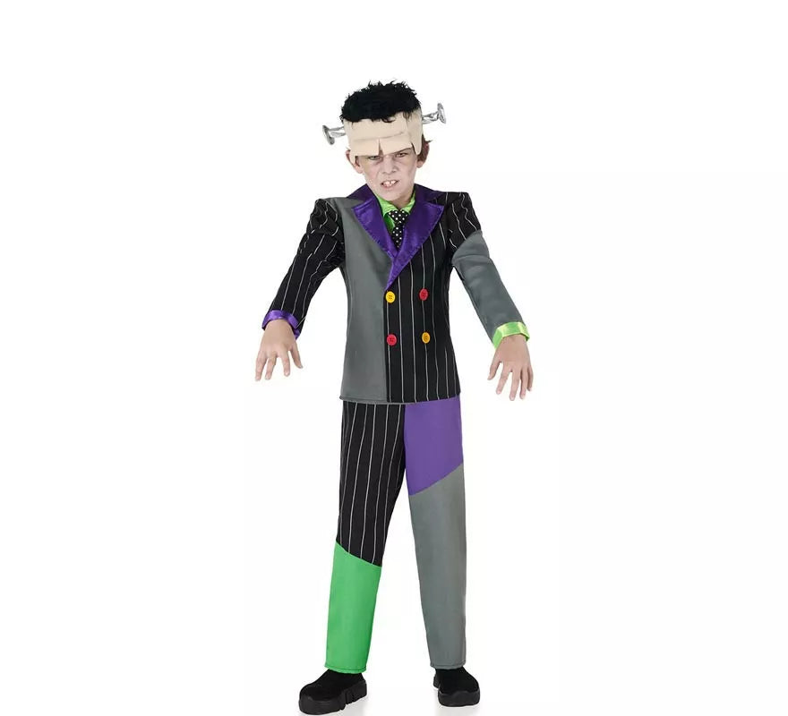 Translation missing: it.Disfraz de Frankenstein traje a rayas para niño
