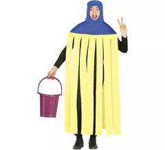 Costume da mop giallo e blu per adulti