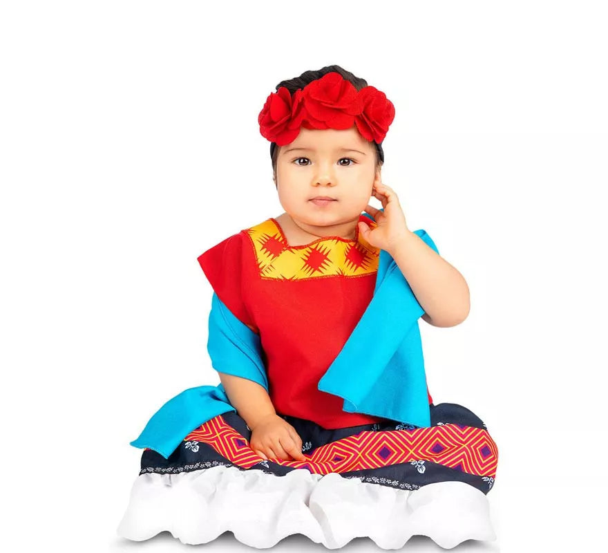 Translation missing: it.Disfraz de Frida Kahlo Clásica con tocado para bebé y niña