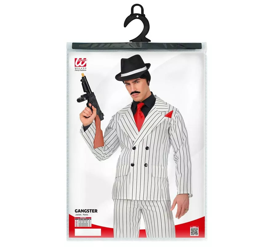 Translation missing: it.Disfraz de Gángster blanco a rayas para hombre