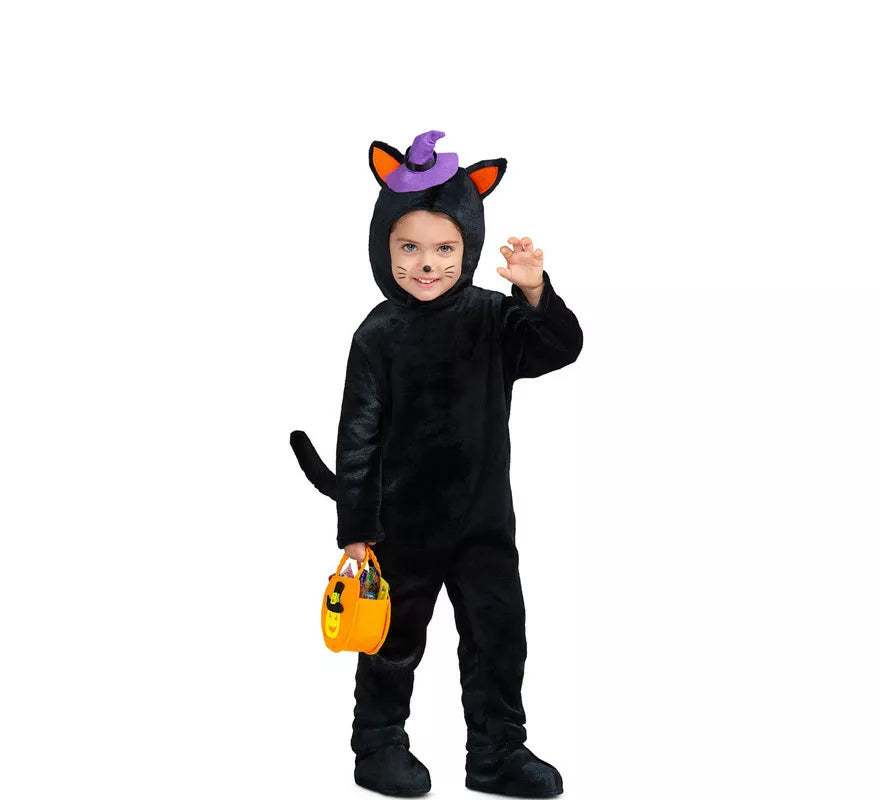 Translation missing: es.Disfraz de Gatito Negro con Calabaza para bebé y niños