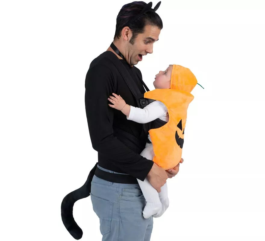 Translation missing: it.Disfraz de Gato y Calabaza con cubremochila para adulto y bebé