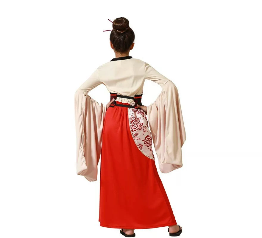 Translation missing: es.Disfraz de Geisha beige para niña