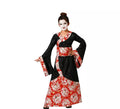 Disfraz de Geisha clásica negro y rojo para niña