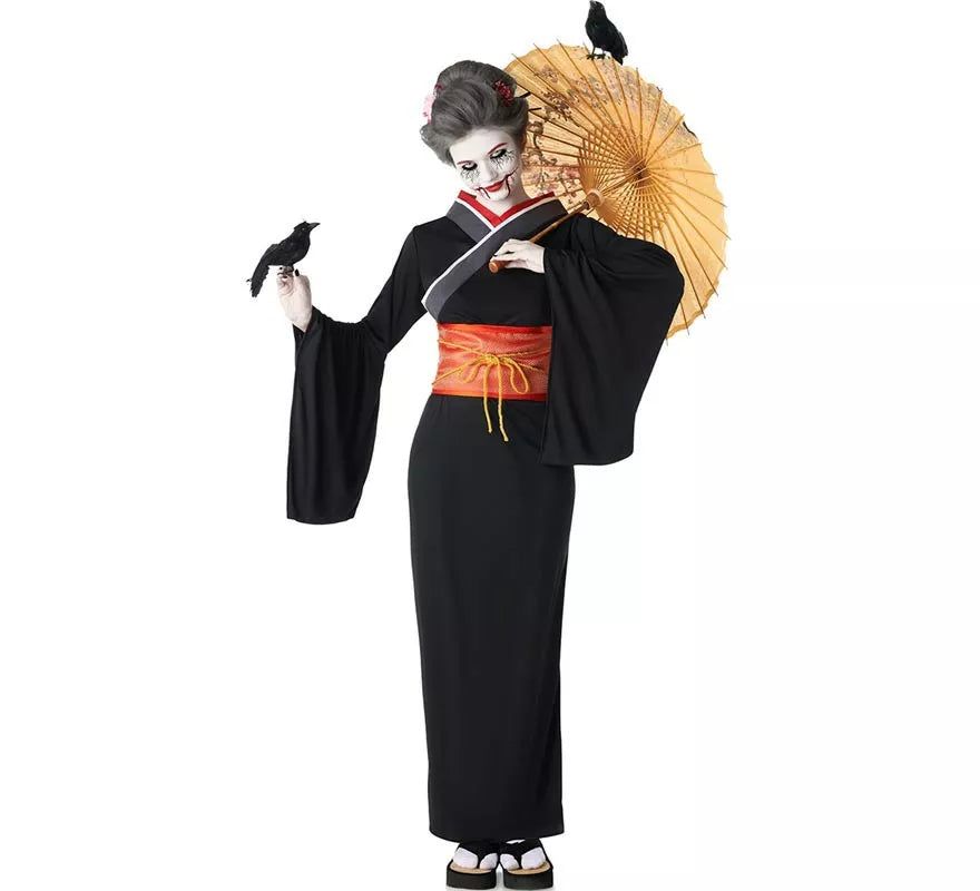Translation missing: it.Disfraz de Geisha negro y rojo para mujer