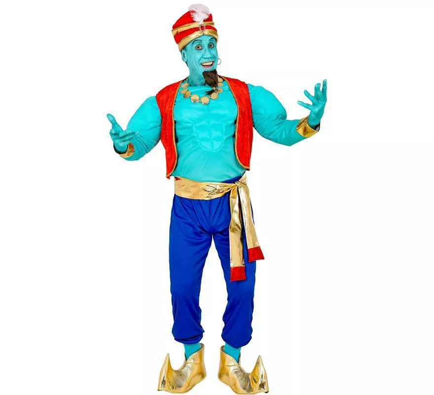 Translation missing: it.Disfraz de Genio Mágico azul para hombre