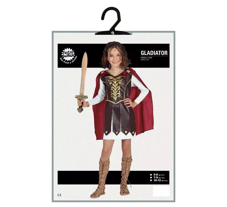 Translation missing: es.Disfraz de Gladiadora con capa para niña