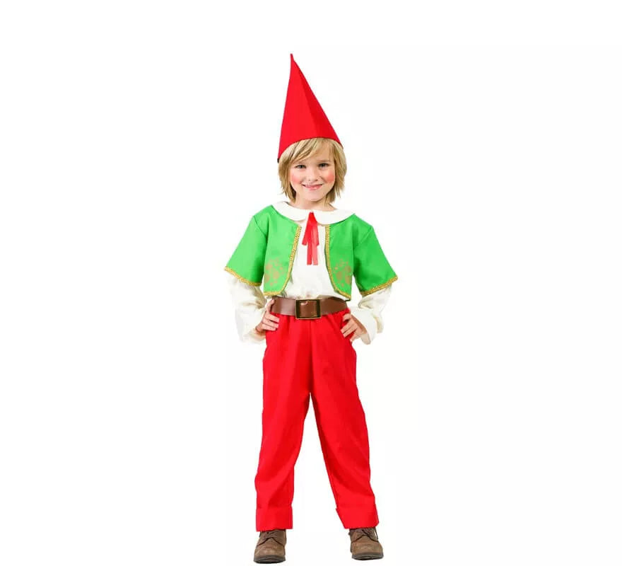 Translation missing: it.Disfraz de Gnomo Rojo y Verde para niño