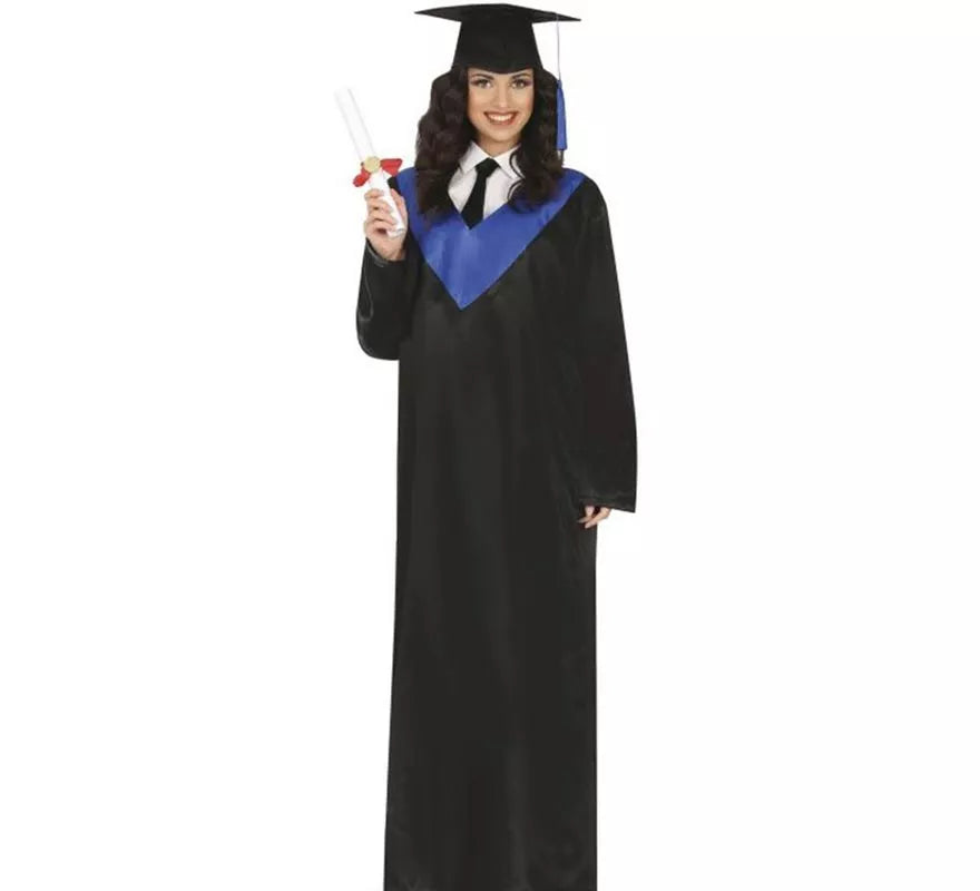 Translation missing: it.Disfraz de Graduado negro y azul adulto