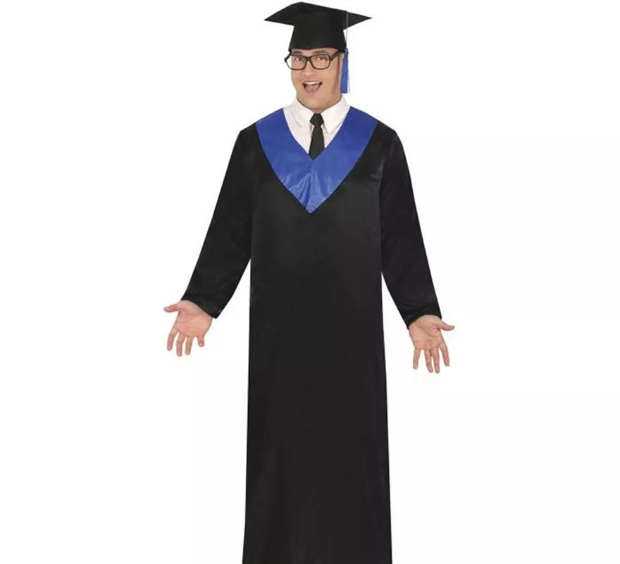 Translation missing: it.Disfraz de Graduado negro y azul adulto