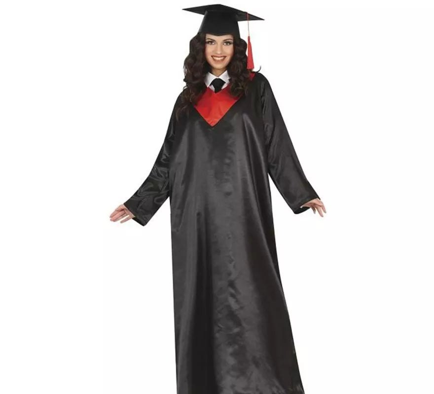 Translation missing: it.Disfraz de Graduado negro y rojo adulto