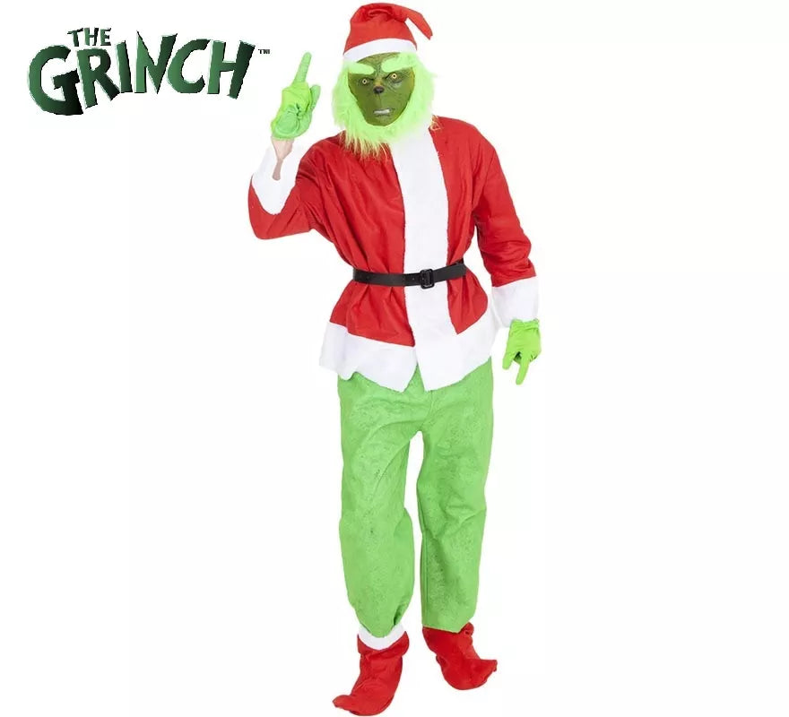 Translation missing: it.Disfraz de Grinch con gorro y máscara para hombre