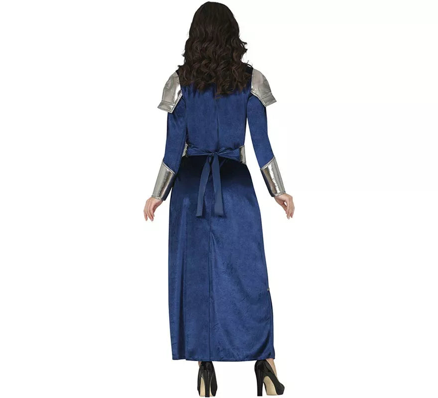 Translation missing: it.Disfraz de Guerrera Medieval azul y plateado para mujer