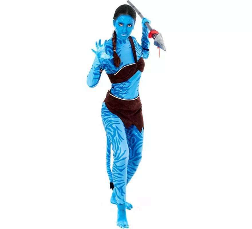 Translation missing: it.Disfraz de Guerrera Tribal azul para mujer