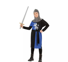 Costume da guerriero medievale blu per bambino