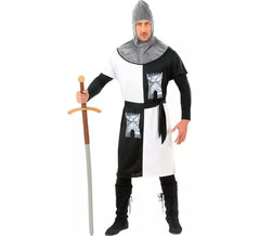 Costume da guerriero medievale bianco da uomo