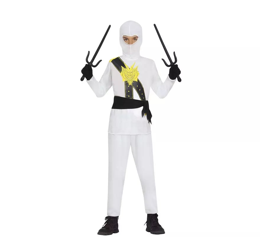 Translation missing: it.Disfraz de Guerrero Ninja blanco para niños