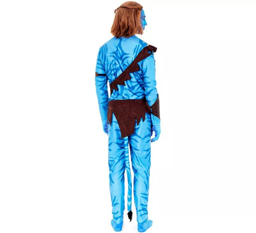 Translation missing: it.Disfraz de Guerrero Tribal azul para hombre