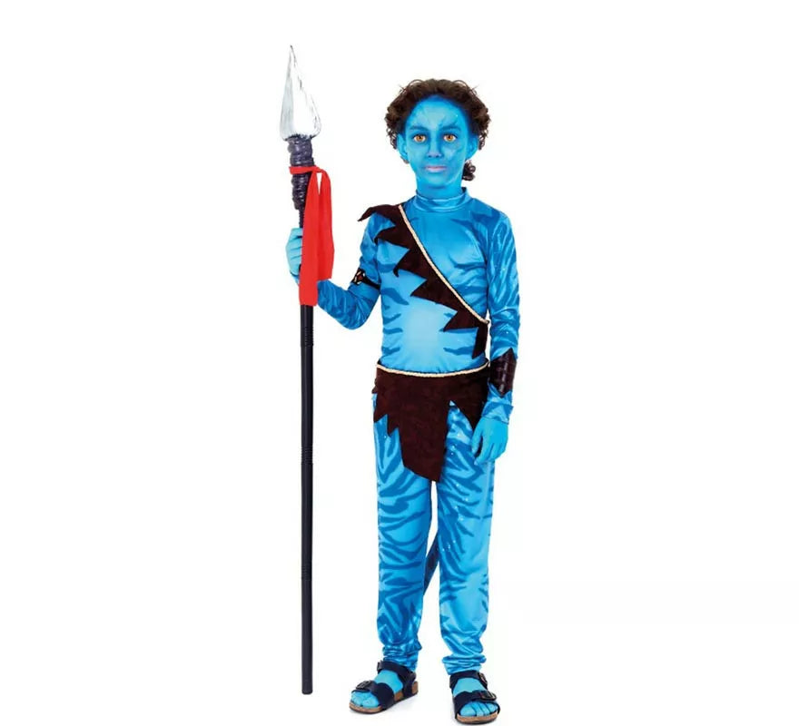 Translation missing: it.Disfraz de Guerrero Tribal azul para niño