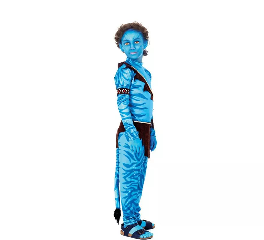 Translation missing: it.Disfraz de Guerrero Tribal azul para niño