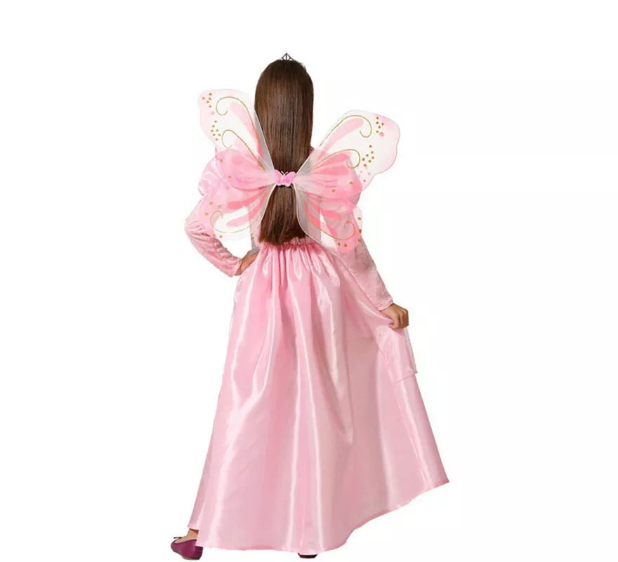 Translation missing: es.Disfraz de Hada Madrina Rosa con Varita para niña