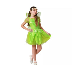 Costume da fata verde con ali per bambina