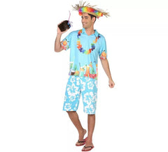 Disfraz de Hawaiano azul para hombre
