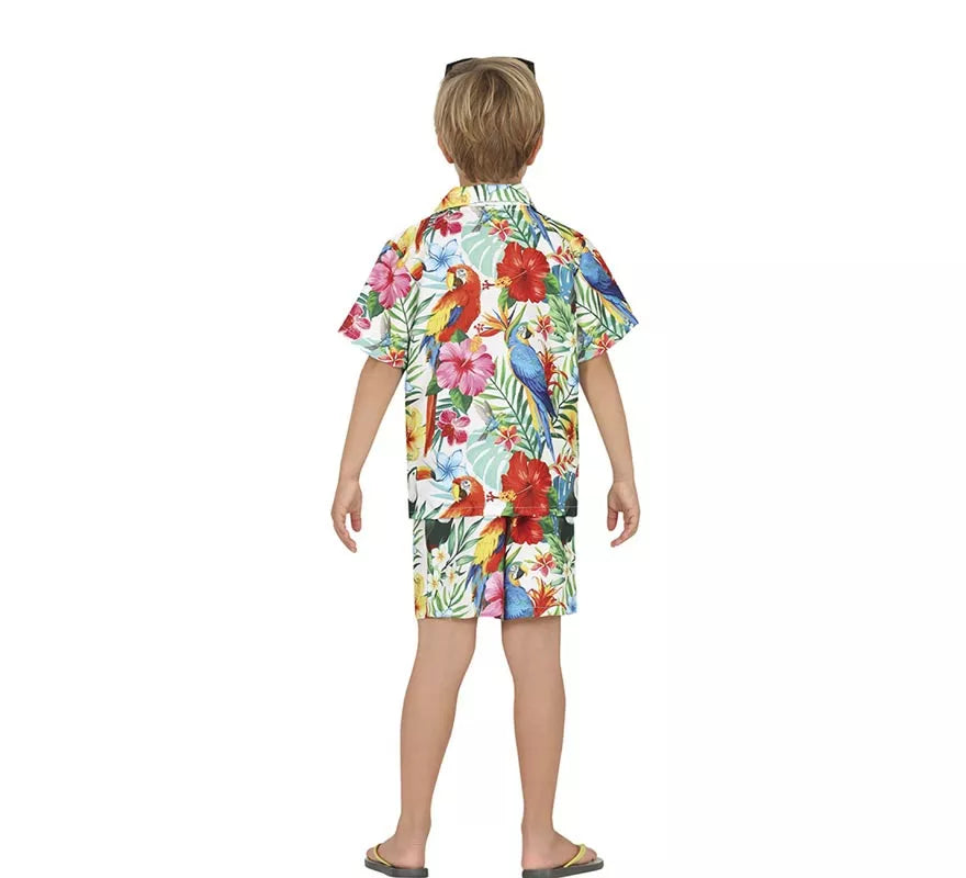 Translation missing: es.Disfraz de Hawaiano blanco Tropical para niño