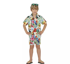 Costume hawaiano tropicale bianco per bambino