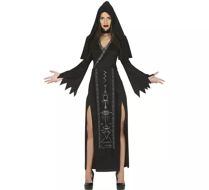 Translation missing: it.Disfraz de Hechicera Satánica Negra con capucha para mujer