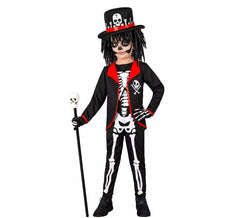 Costume da stregone scheletro voodoo per ragazzi