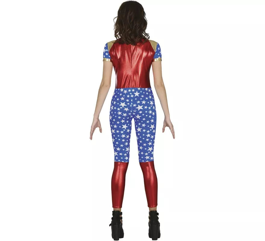Translation missing: it.Disfraz de Heroína Estrella rojo y azul para adolescente