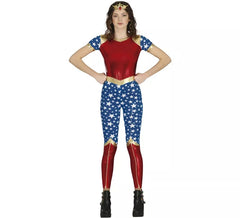 Disfraz de Heroína Estrella rojo y azul para adolescente