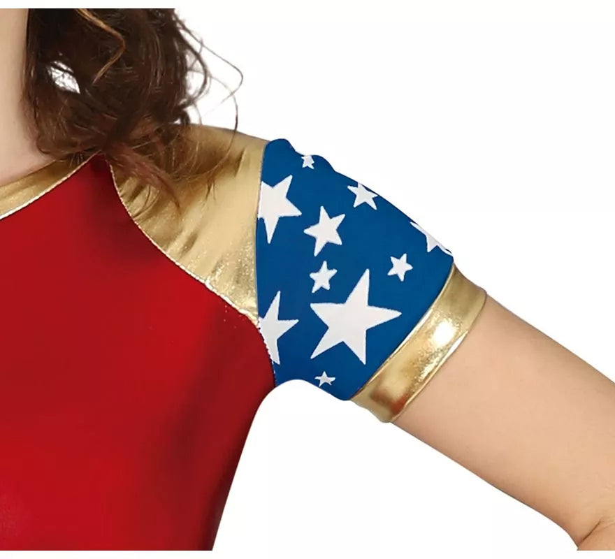 Translation missing: es.Disfraz de Heroína Estrella rojo y azul para adolescente
