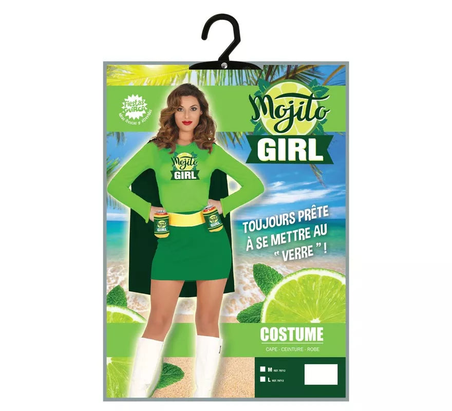 Translation missing: it.Disfraz de Heroína Mojito con capa para mujer