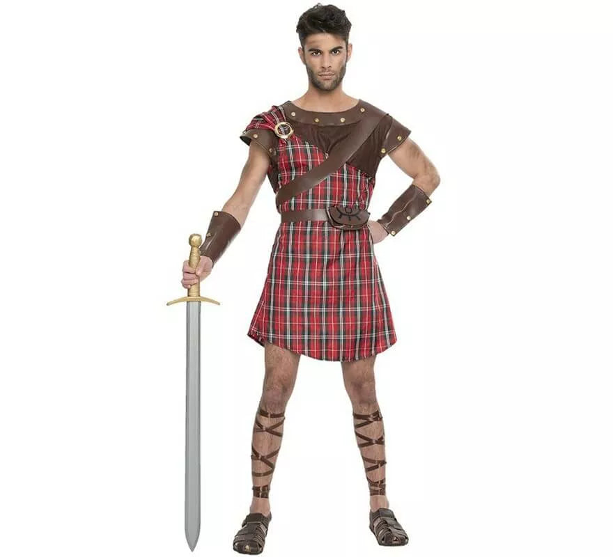 Translation missing: it.Disfraz de Highlander Escocés Rojo para hombre