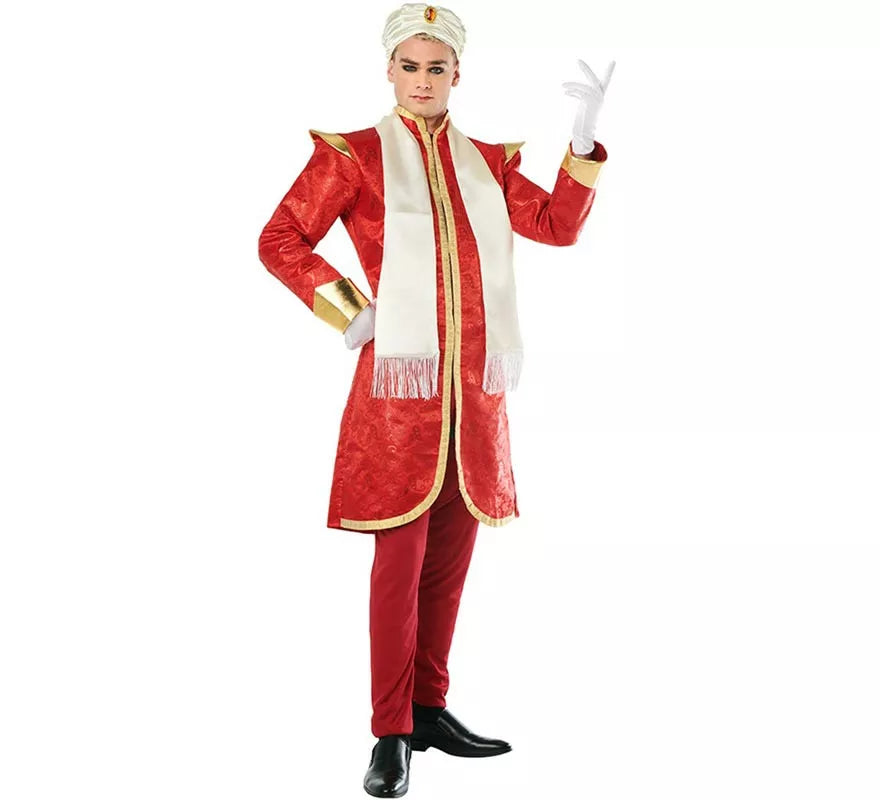Translation missing: it.Disfraz de Hindú Bollywood rojo vibrante para hombre