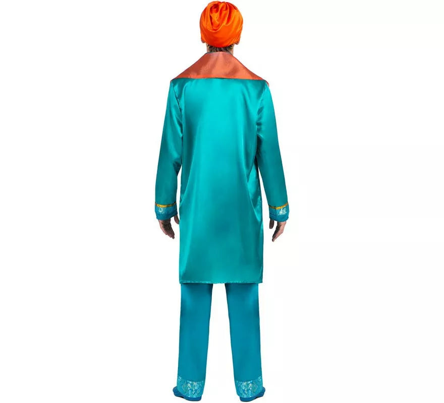 Translation missing: es.Disfraz de Hindú Elegante azul y naranja para hombre