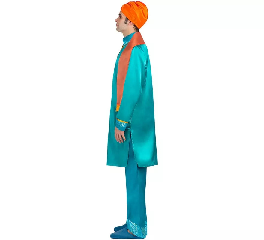 Translation missing: es.Disfraz de Hindú Elegante azul y naranja para hombre