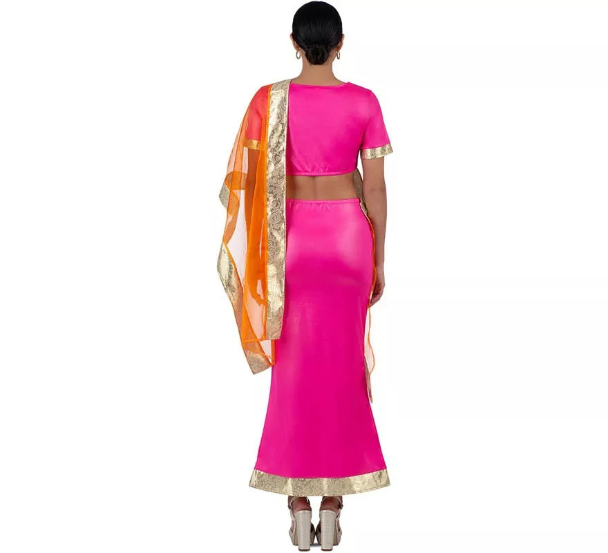 Translation missing: it.Disfraz de Hindú Elegante fucsia y naranja para mujer